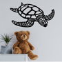 Wallity Caretta Caretta Escultura de Pared de Metal Negro